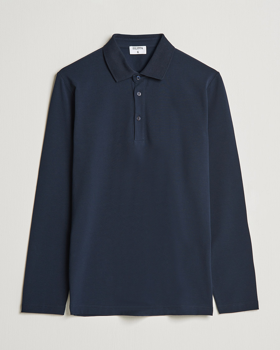 Uomini | Polo | Filippa K | Luke Lycra Poloshirt Navy