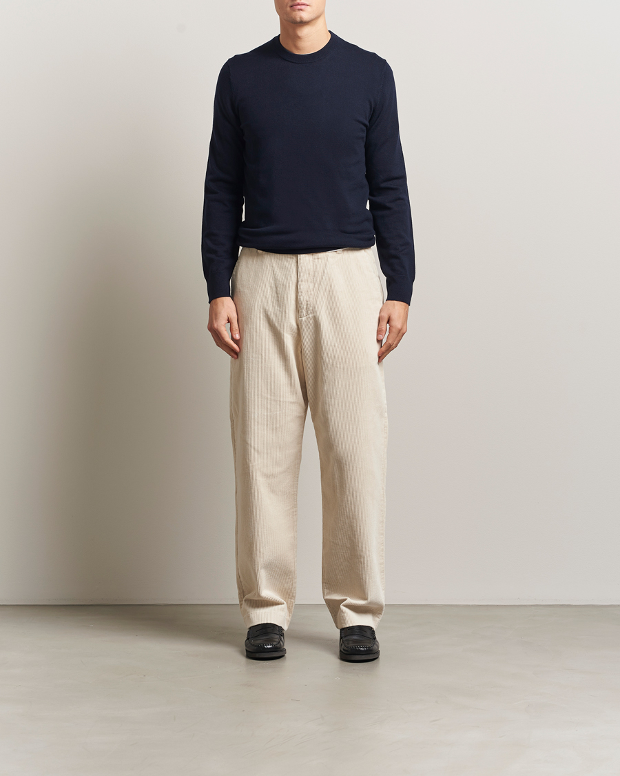 Uomini | Maglieria | Filippa K | Cotton Merino Basic Sweater Navy