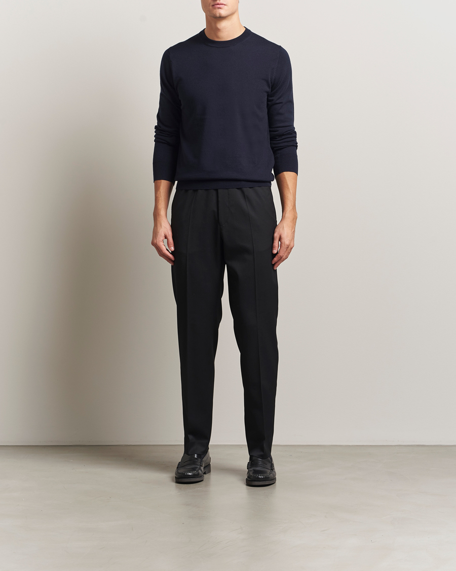 Uomini | Maglieria | Filippa K | Merino Round Neck Sweater Navy