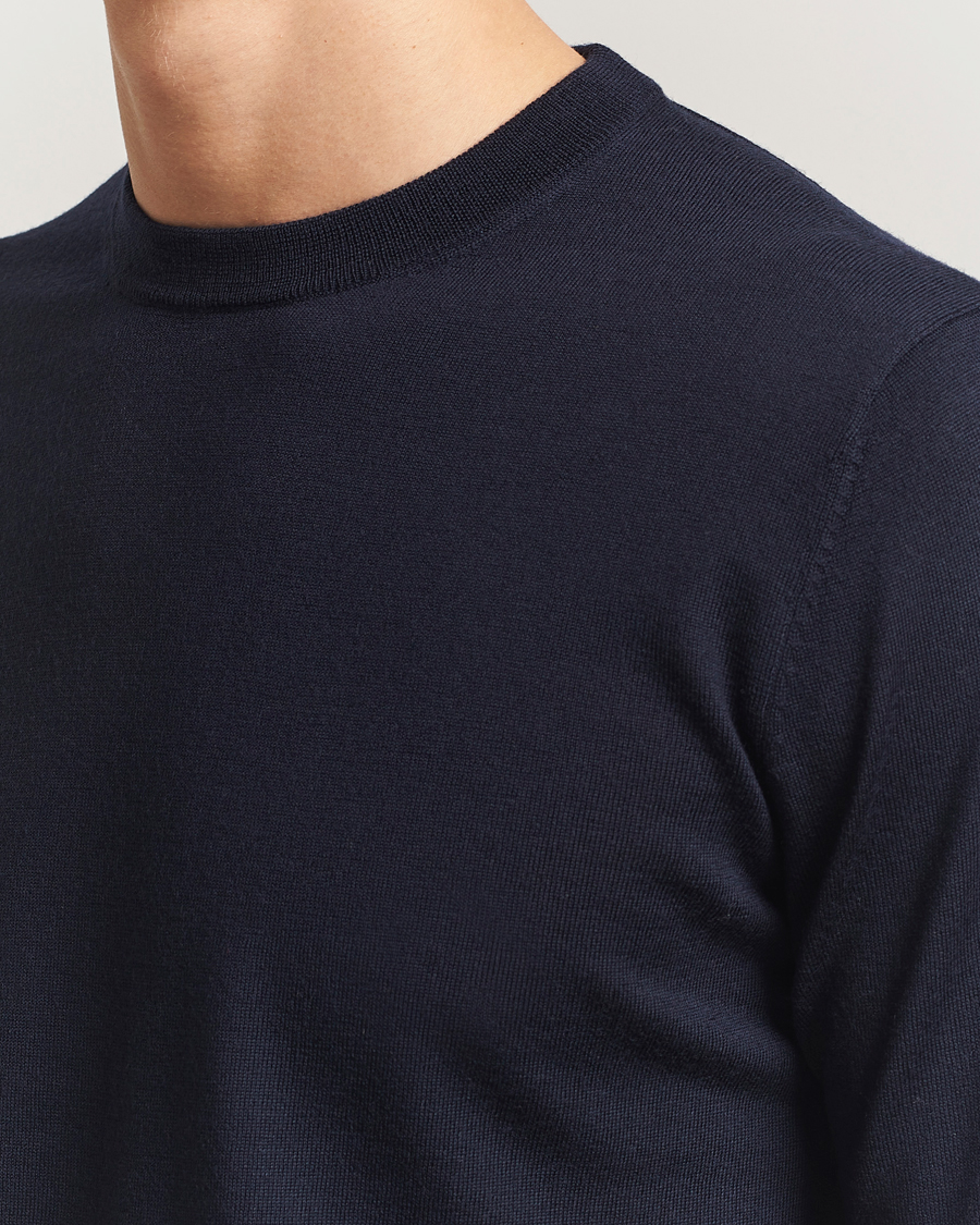 Uomini | Maglieria | Filippa K | Merino Round Neck Sweater Navy
