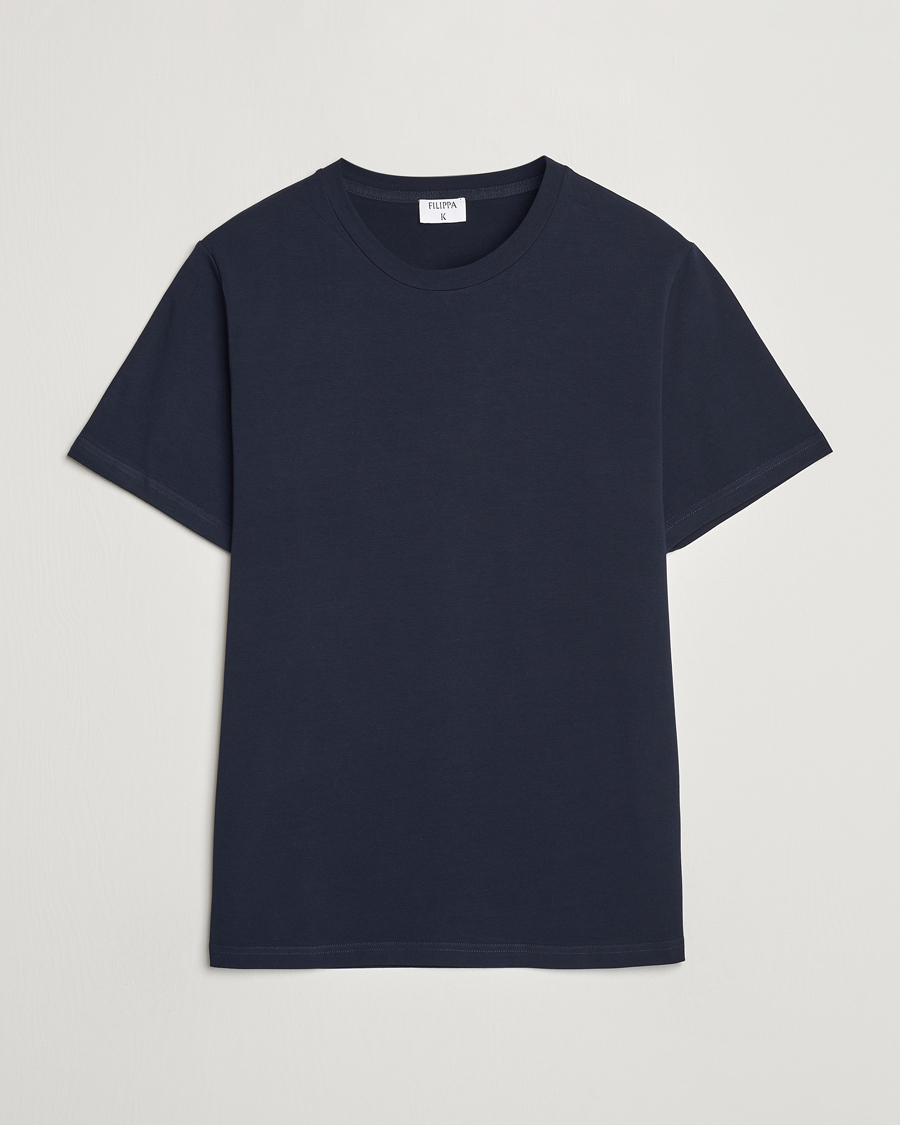 Uomini | T-shirt | Filippa K | Soft Lycra Tee Navy