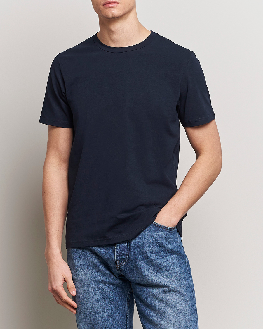 Uomini | T-shirt | Filippa K | Soft Lycra Tee Navy
