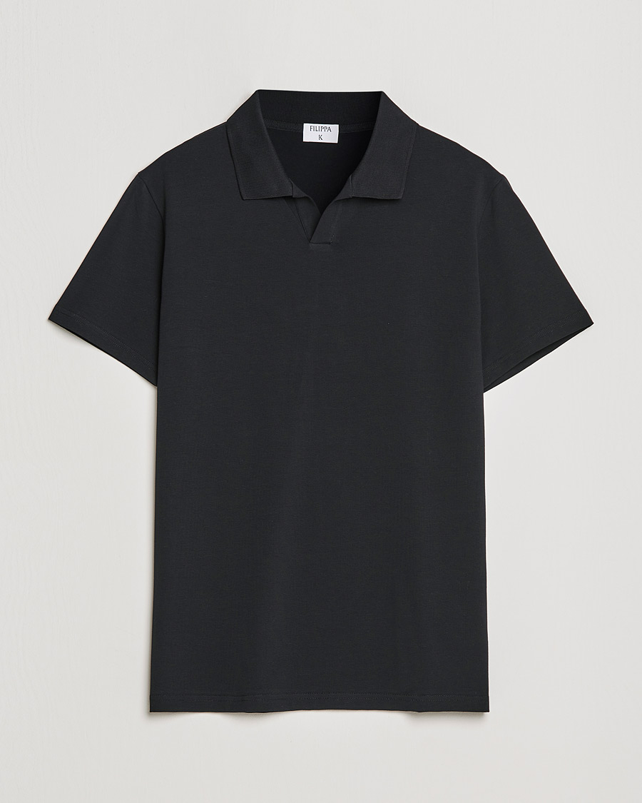 Uomini | Polo | Filippa K | Soft Lycra Polo Tee Black