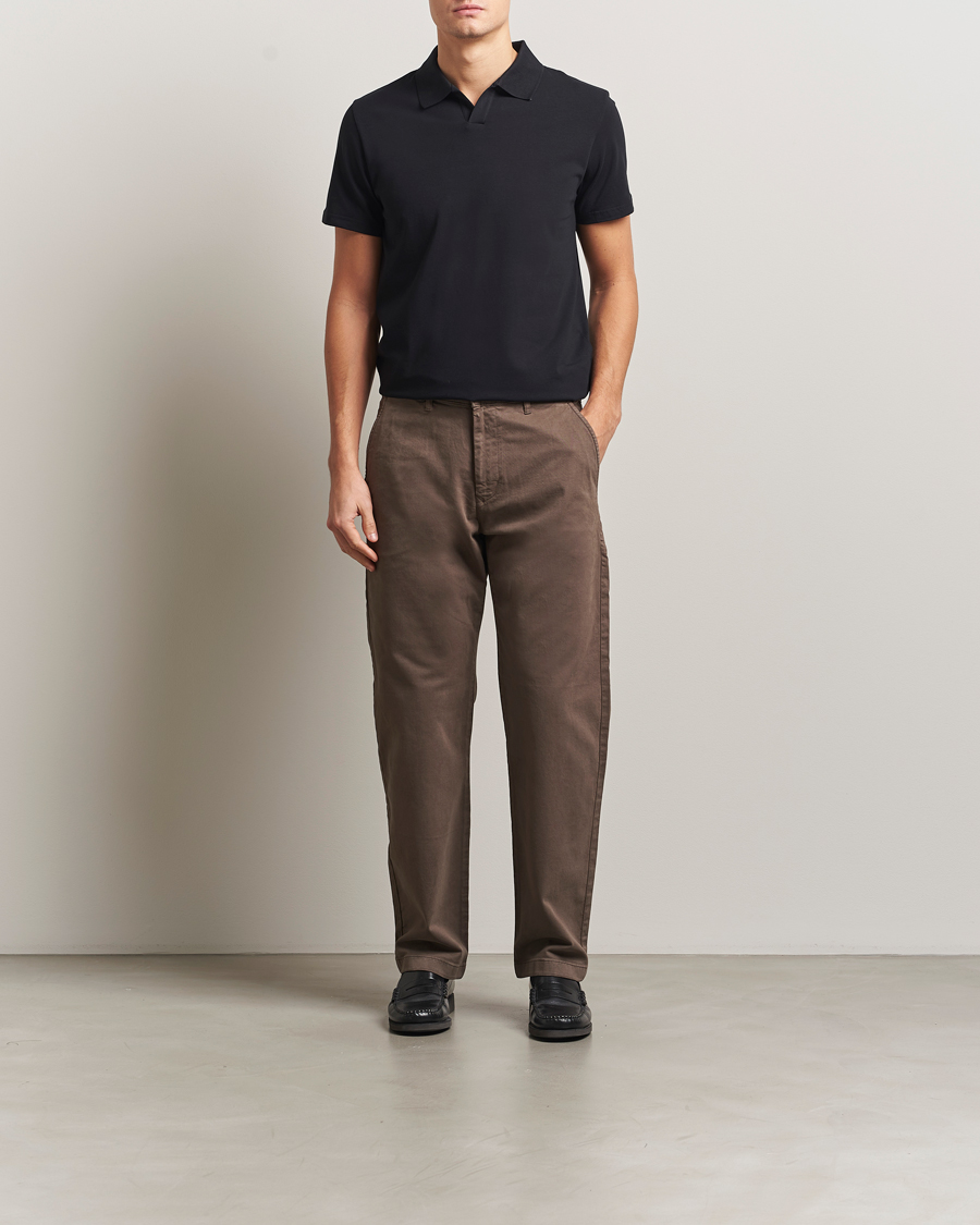 Uomini | Polo | Filippa K | Soft Lycra Polo Tee Black