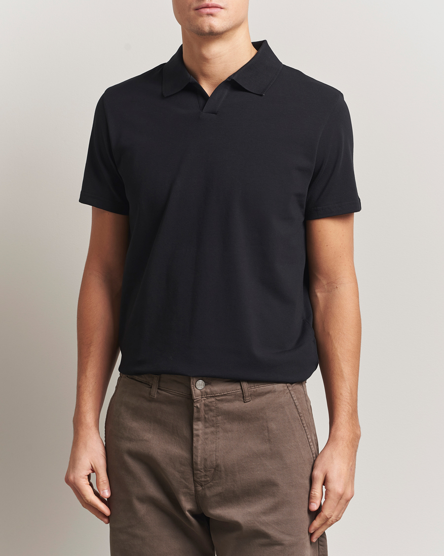 Uomini | Polo | Filippa K | Soft Lycra Polo Tee Black