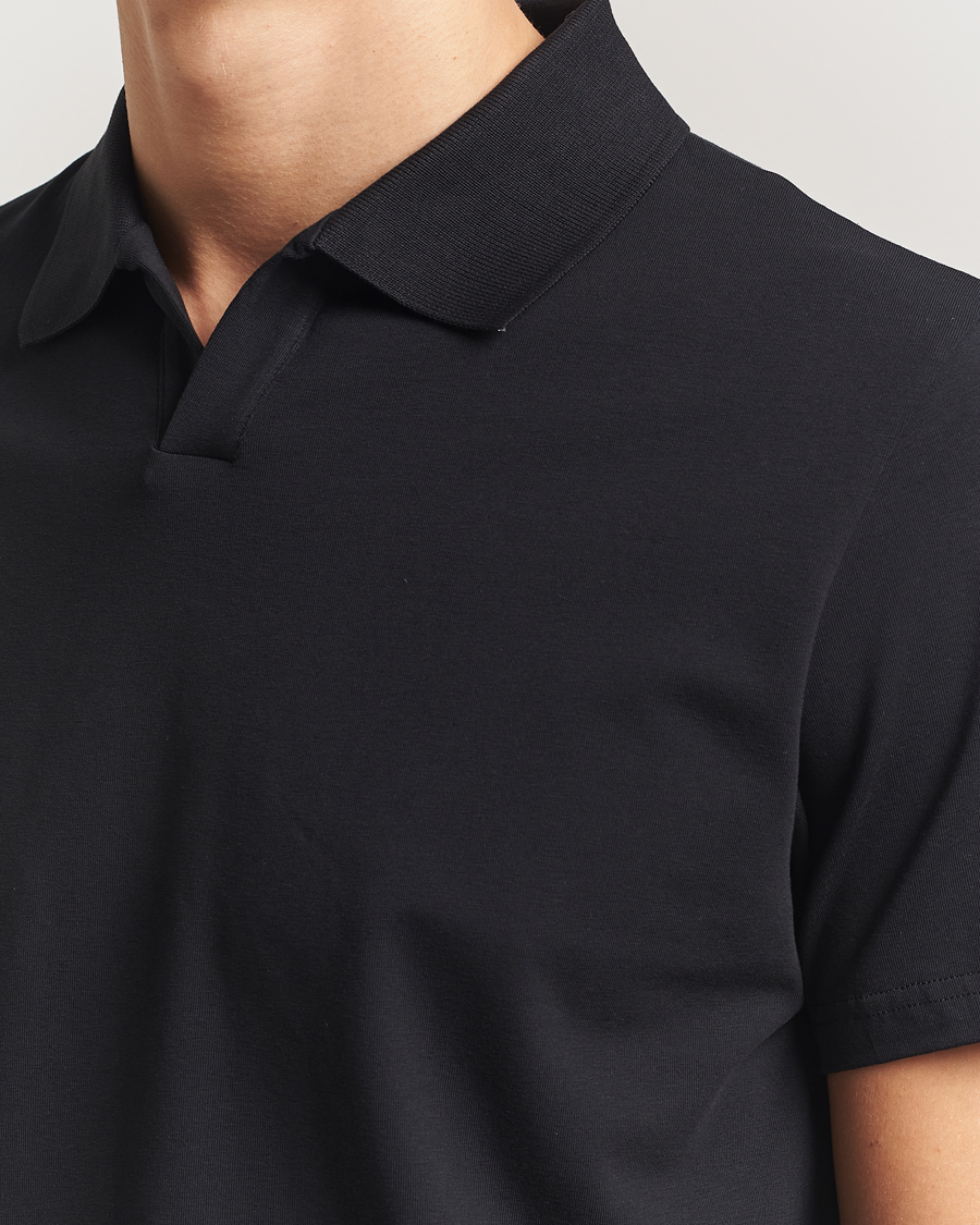 Uomini | Polo | Filippa K | Soft Lycra Polo Tee Black