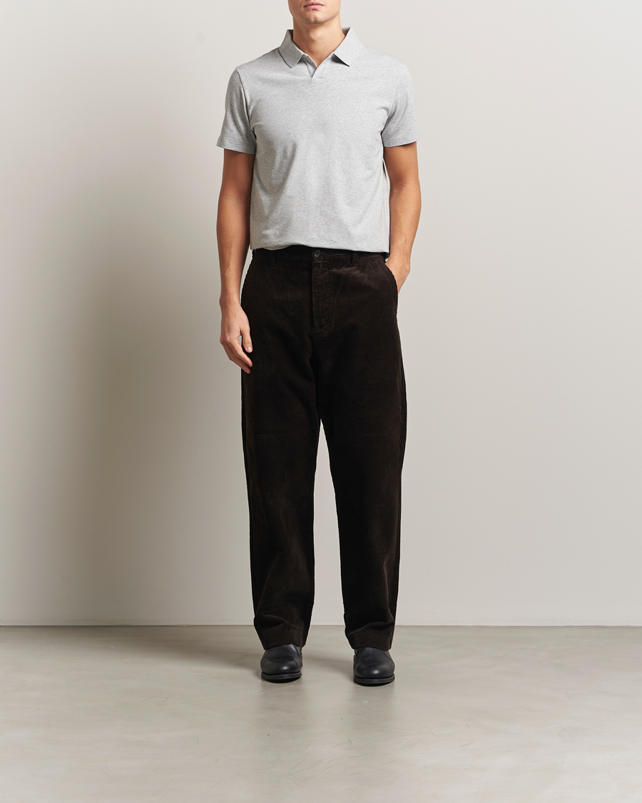 Uomini | Polo | Filippa K | Soft Lycra Polo Tee Light Grey Melange
