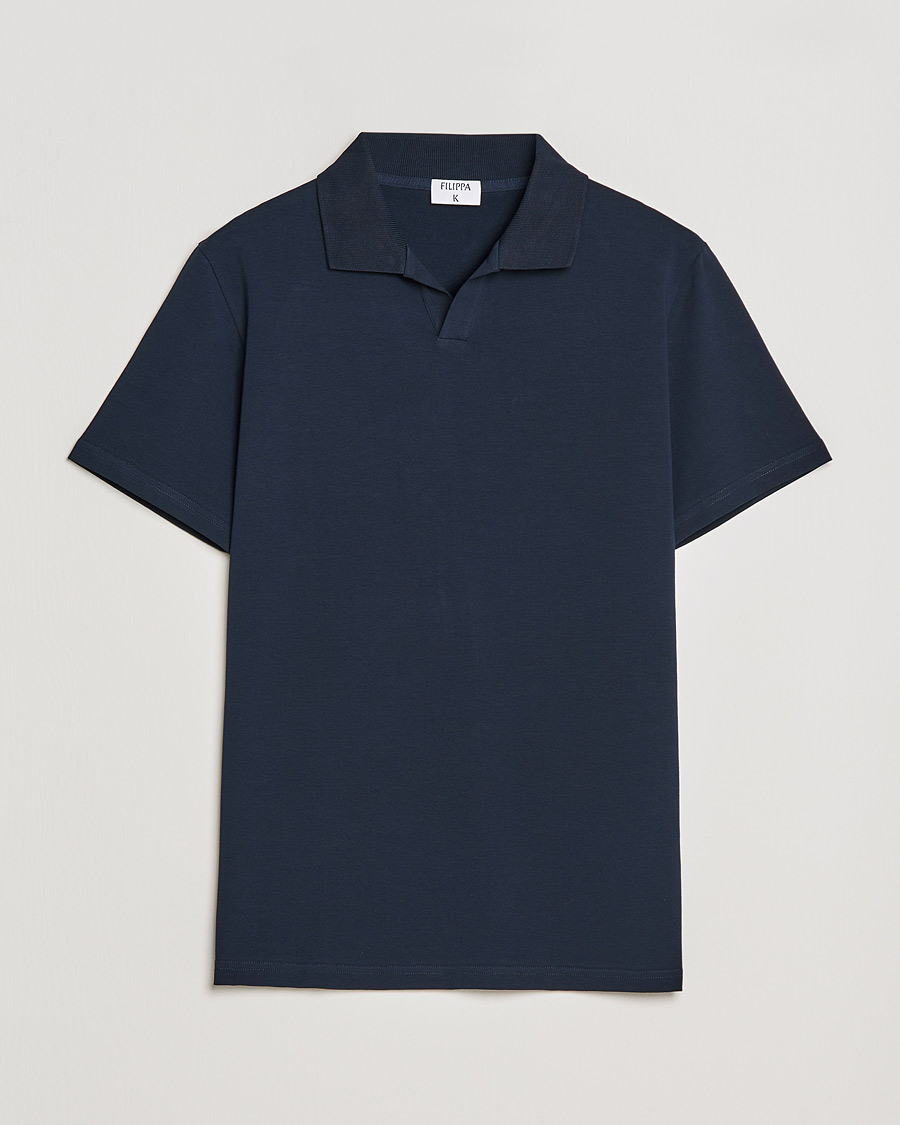 Uomini | Polo | Filippa K | Soft Lycra Polo Tee Navy