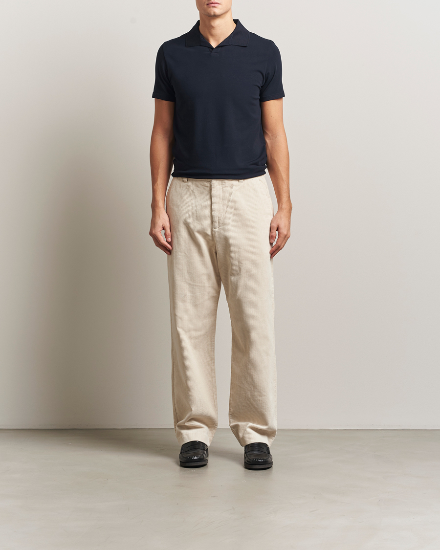 Uomini | Polo | Filippa K | Soft Lycra Polo Tee Navy