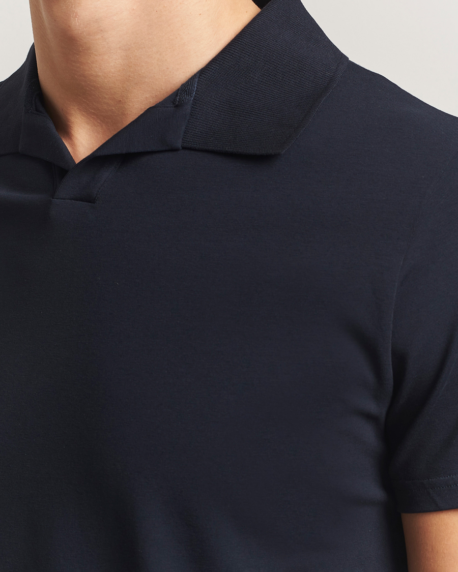 Uomini | Polo | Filippa K | Soft Lycra Polo Tee Navy