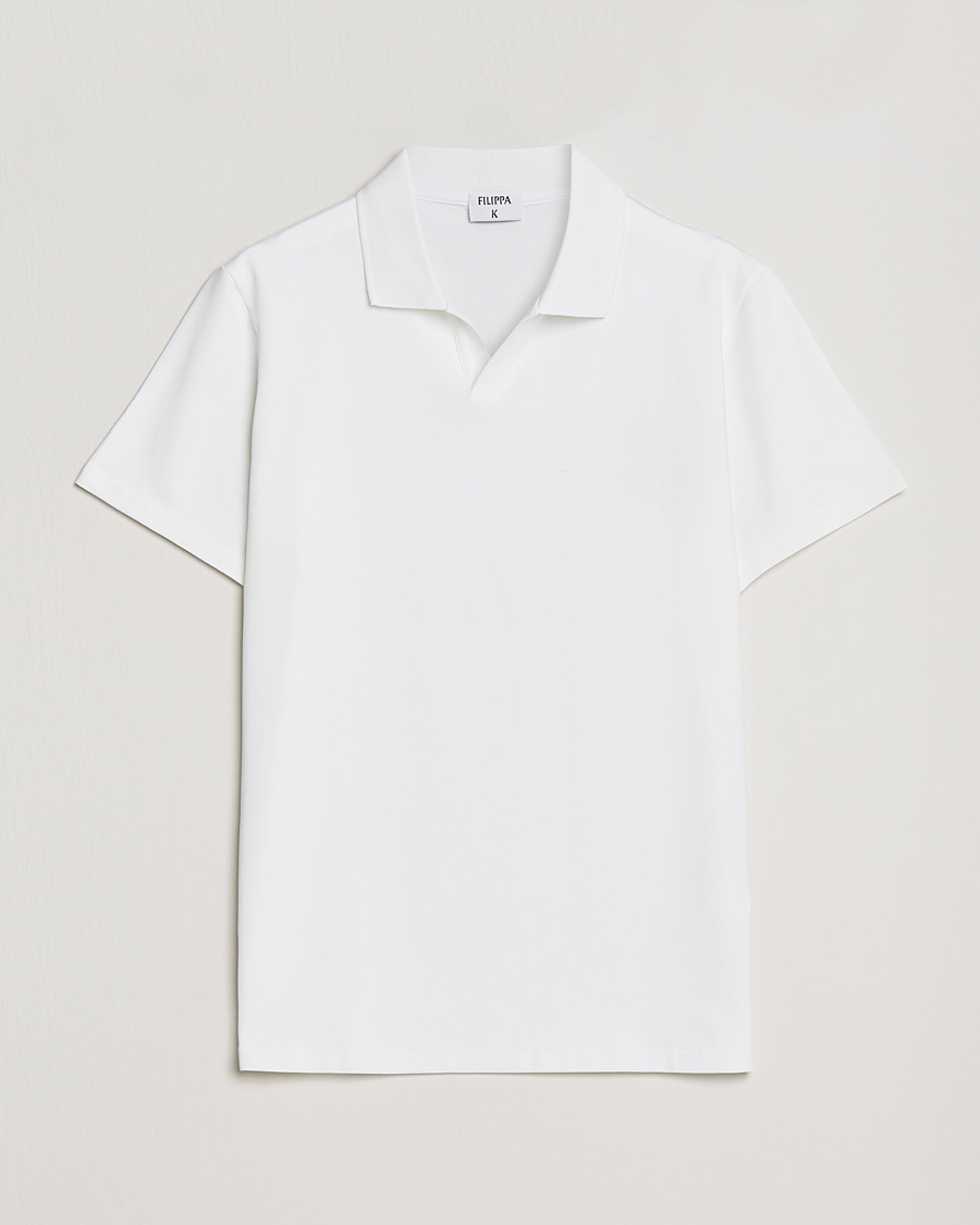 Uomini | Polo | Filippa K | Soft Lycra Polo Tee White