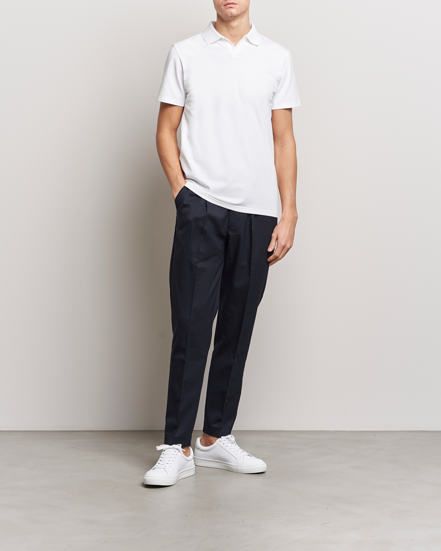 Uomini | Polo | Filippa K | Soft Lycra Polo Tee White