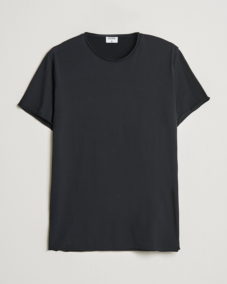 Uomini | T-shirt | Filippa K | Roll Neck Crew Neck Tee Black