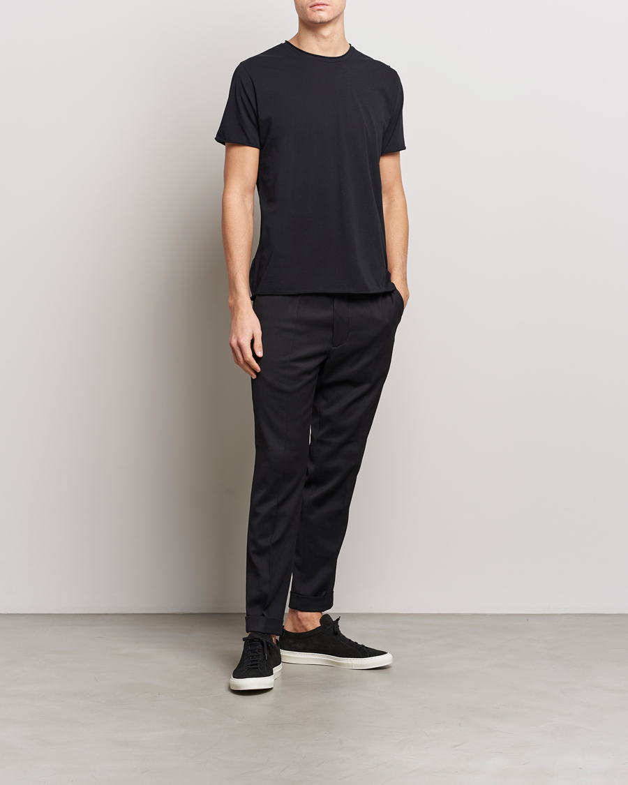 Uomini | T-shirt | Filippa K | Roll Neck Crew Neck Tee Black