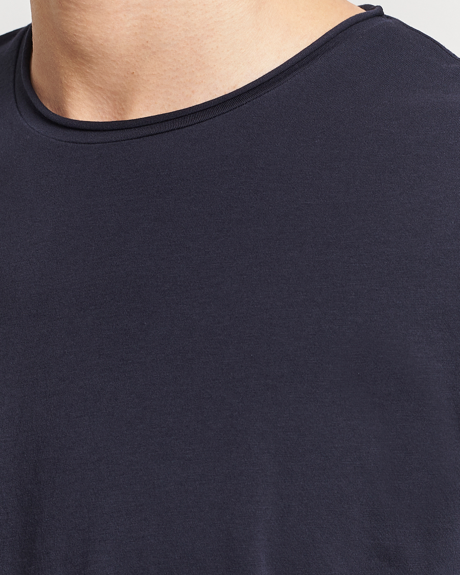 Uomini | T-shirt | Filippa K | Roll Neck Crew Neck Tee Navy