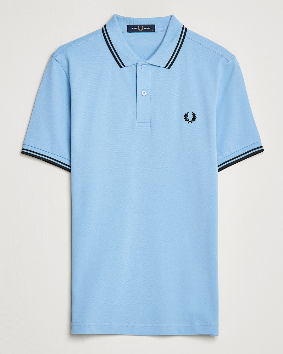 Uomini | Polo | Fred Perry | Twin Tip Polo Sky Blue Black