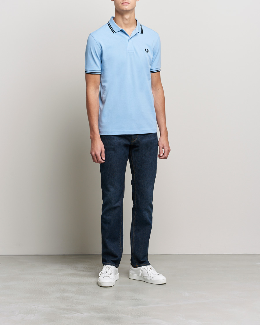 Uomini | Polo | Fred Perry | Twin Tip Polo Sky Blue Black
