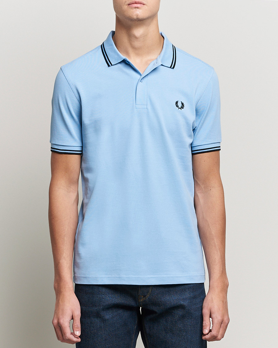 Uomini | Polo | Fred Perry | Twin Tip Polo Sky Blue Black