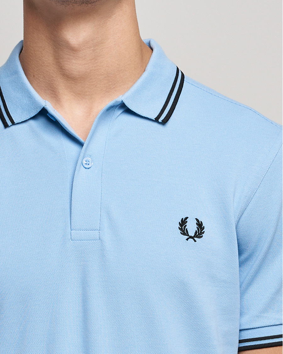 Uomini | Polo | Fred Perry | Twin Tip Polo Sky Blue Black