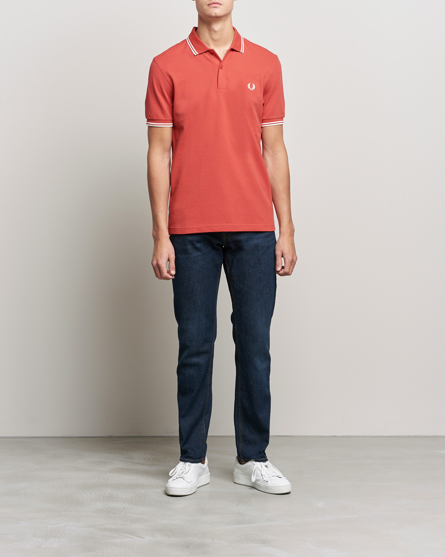 Uomini | Polo | Fred Perry | Twin Tip Polo Washed Red