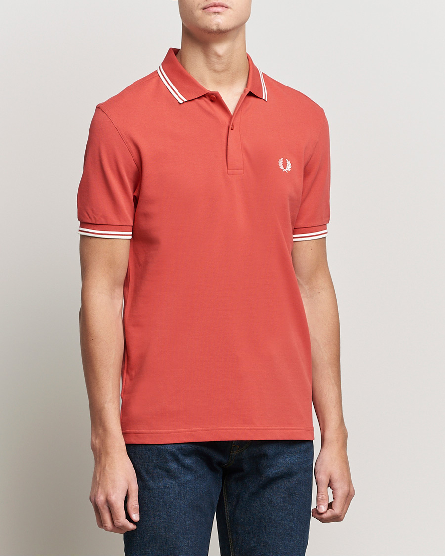 Uomini | Polo | Fred Perry | Twin Tip Polo Washed Red