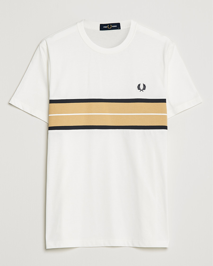 Uomini | T-shirt | Fred Perry | Tram Line Pannel Tee Snow White