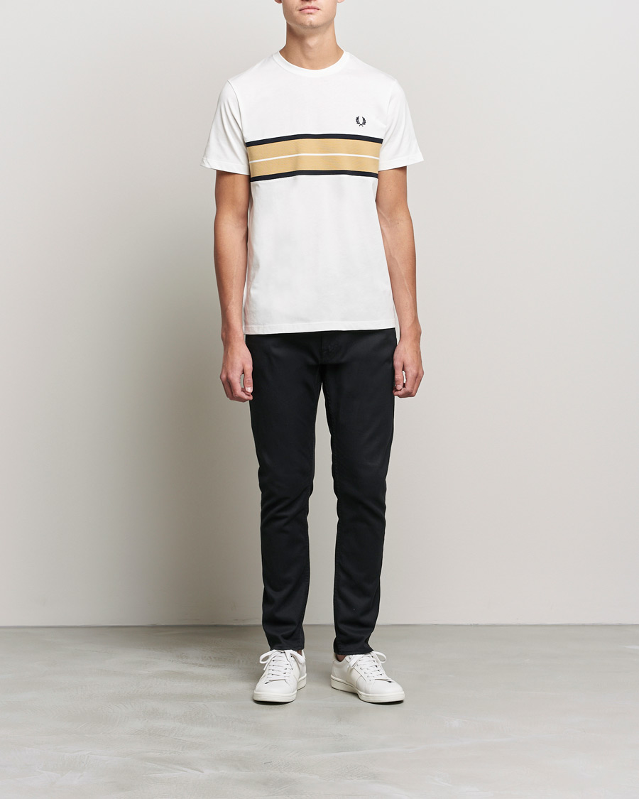 Uomini | T-shirt | Fred Perry | Tram Line Pannel Tee Snow White