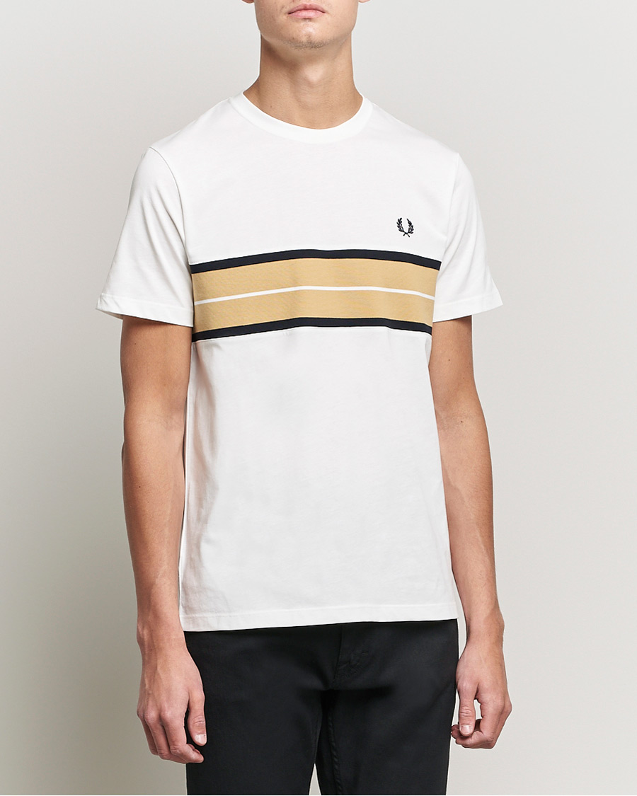 Uomini | T-shirt | Fred Perry | Tram Line Pannel Tee Snow White