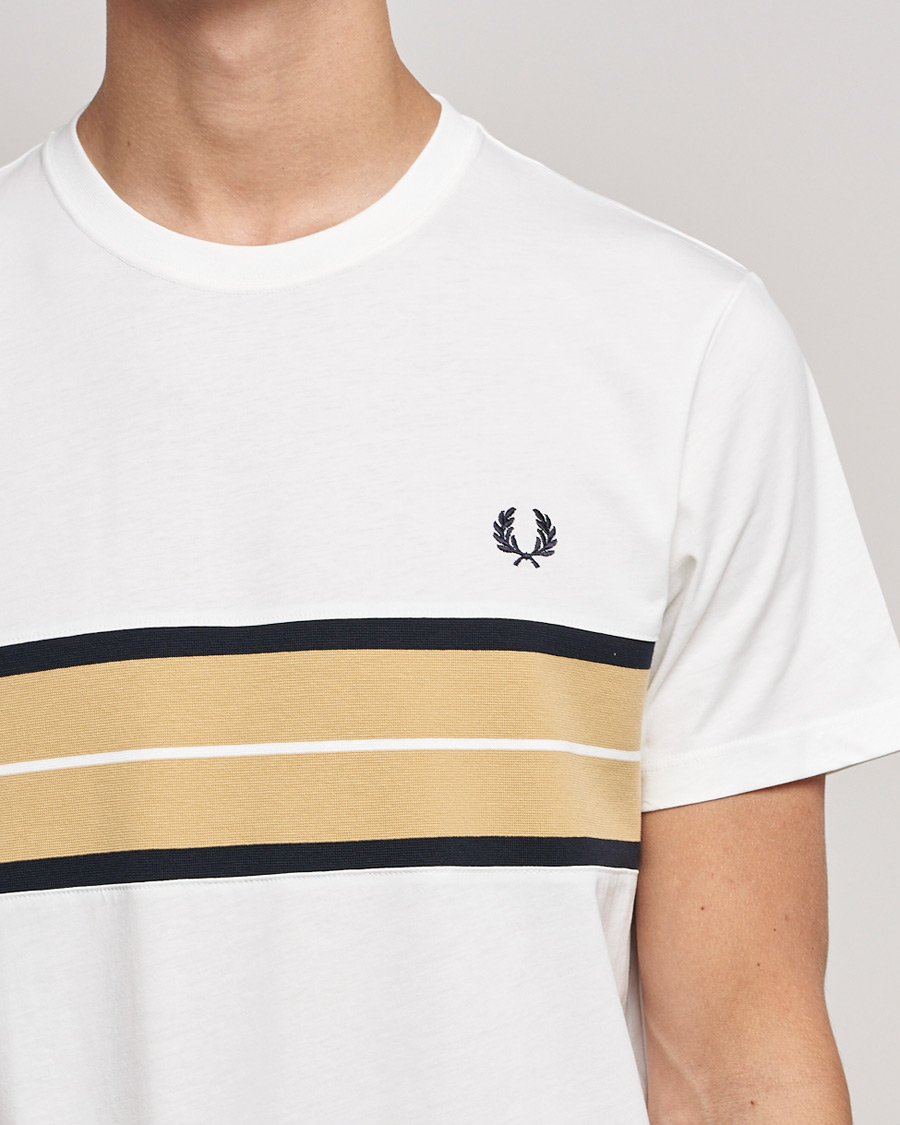 Uomini | T-shirt | Fred Perry | Tram Line Pannel Tee Snow White