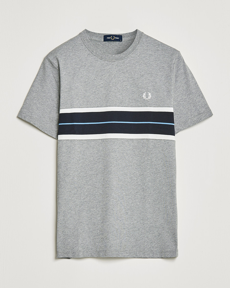 Uomini | T-shirt | Fred Perry | Tram Line Pannel Tee Steel Marl