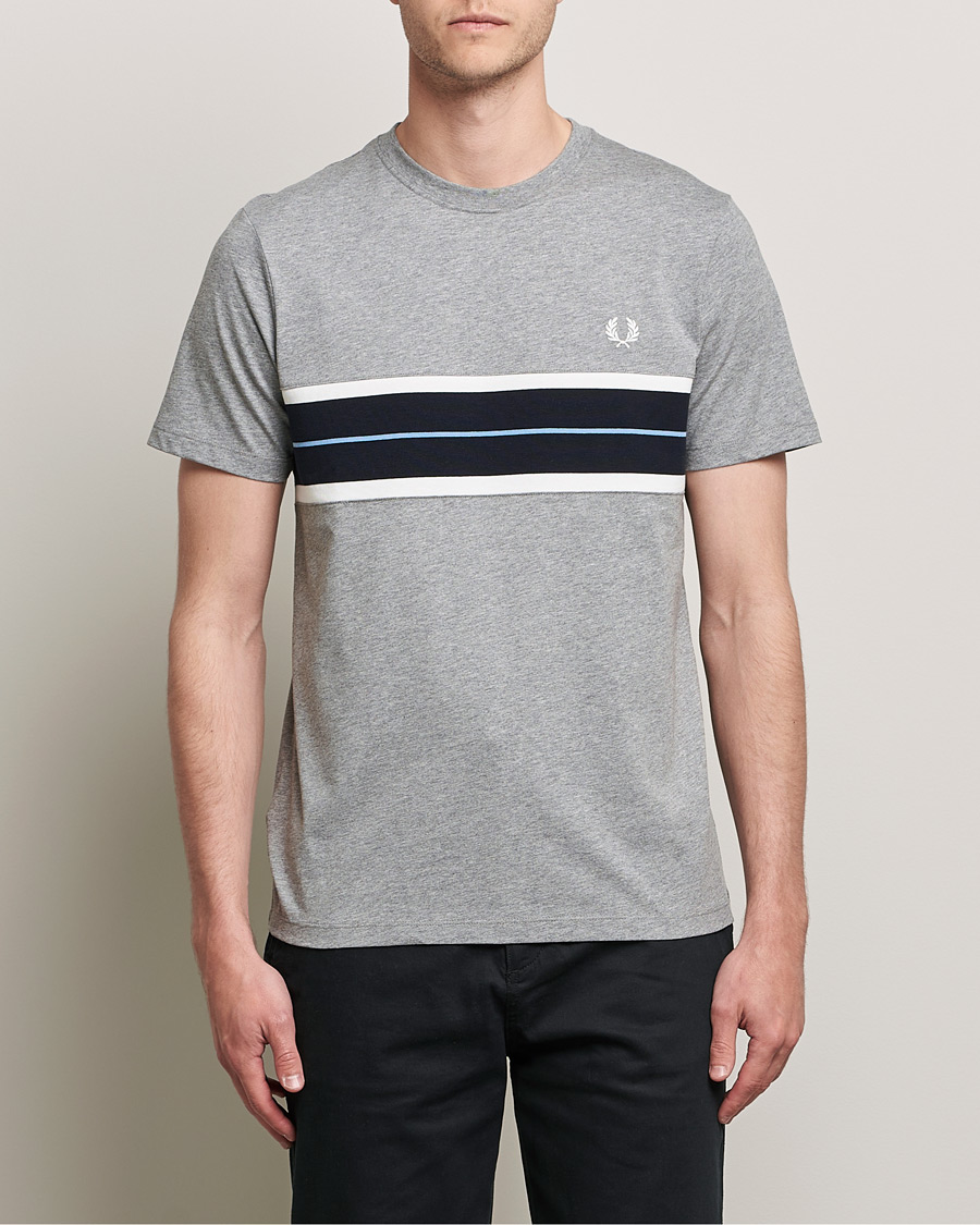 Uomini | T-shirt | Fred Perry | Tram Line Pannel Tee Steel Marl