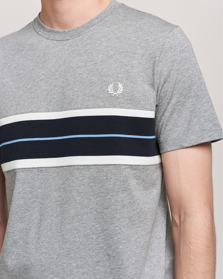 Uomini | T-shirt | Fred Perry | Tram Line Pannel Tee Steel Marl