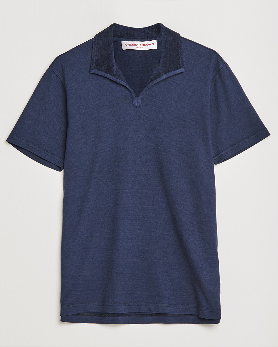 Uomini | Polo | Orlebar Brown | Albert GD Towelling Trim Polo Night Iris