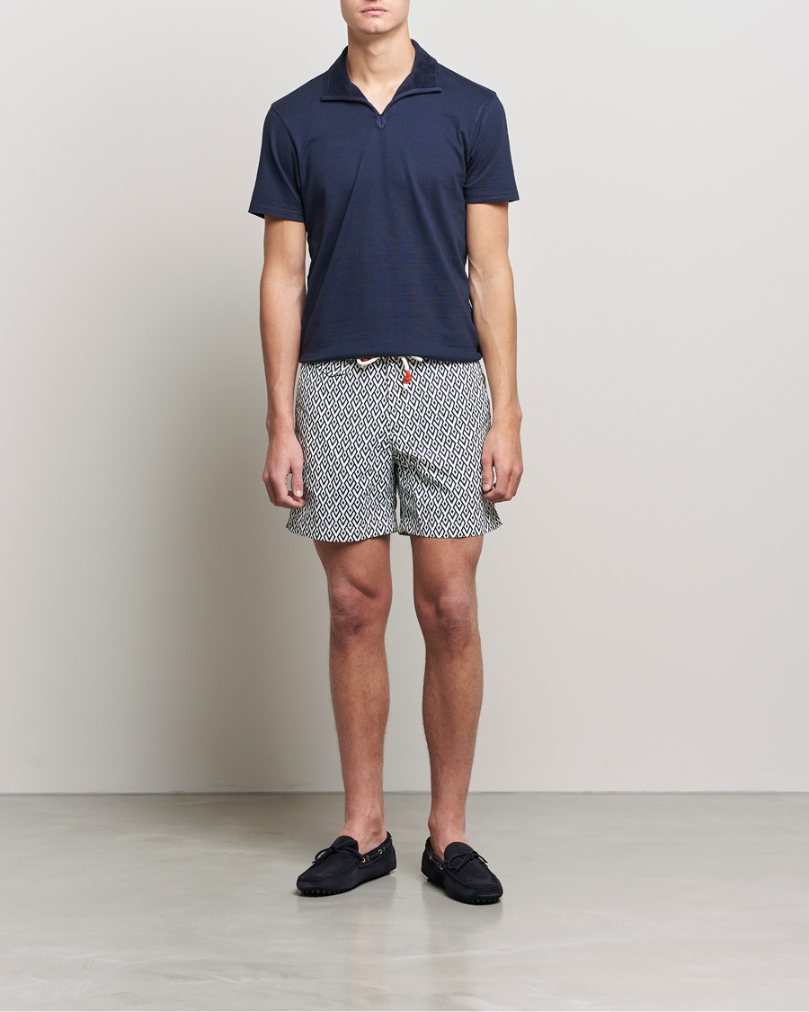 Uomini | Polo | Orlebar Brown | Albert GD Towelling Trim Polo Night Iris