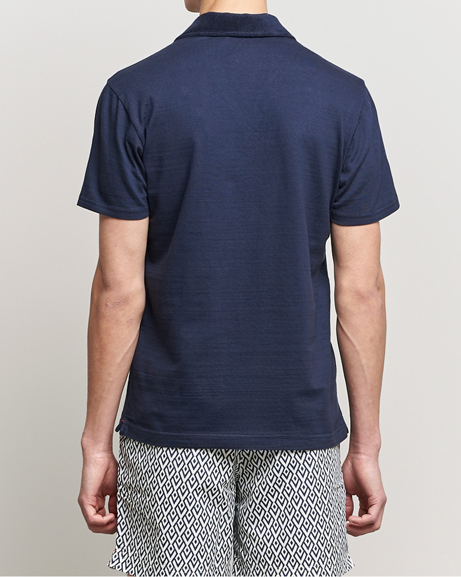 Uomini | Polo | Orlebar Brown | Albert GD Towelling Trim Polo Night Iris