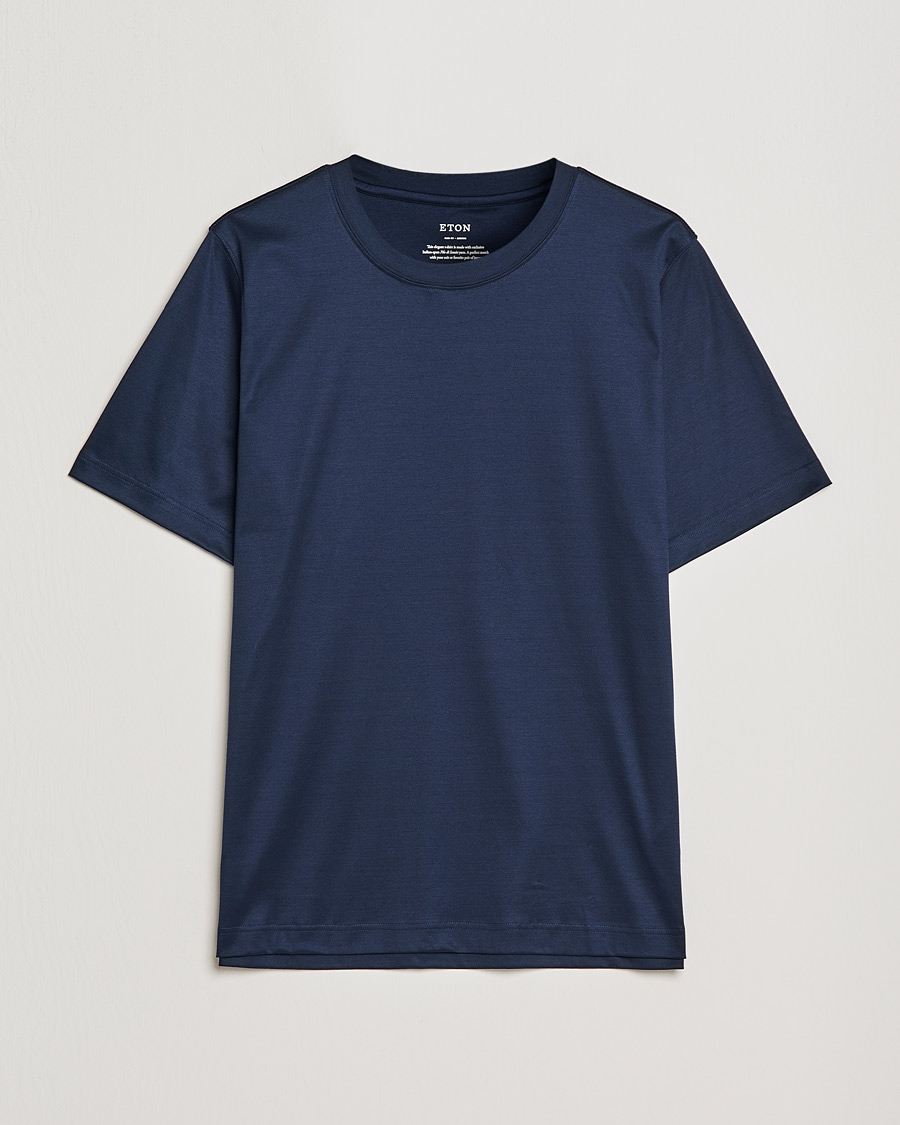 Uomini | T-shirt | Eton | Filo Di Scozia Cotton T-Shirt Navy