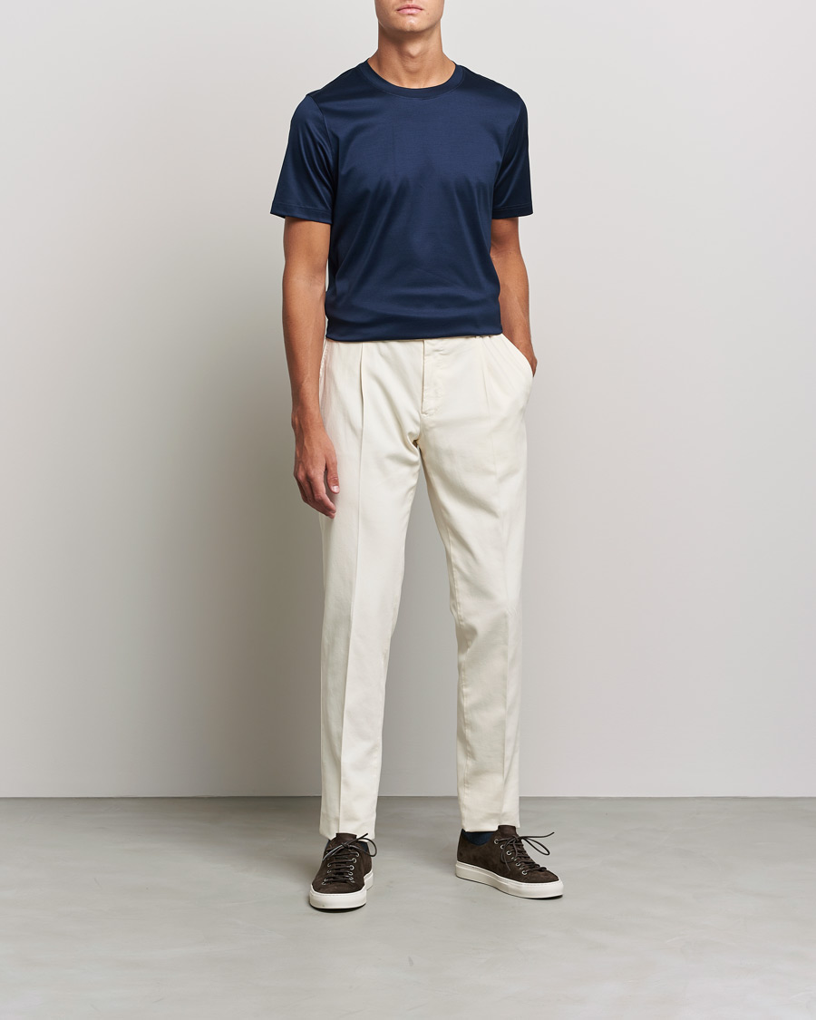 Uomini | T-shirt | Eton | Filo Di Scozia Cotton T-Shirt Navy