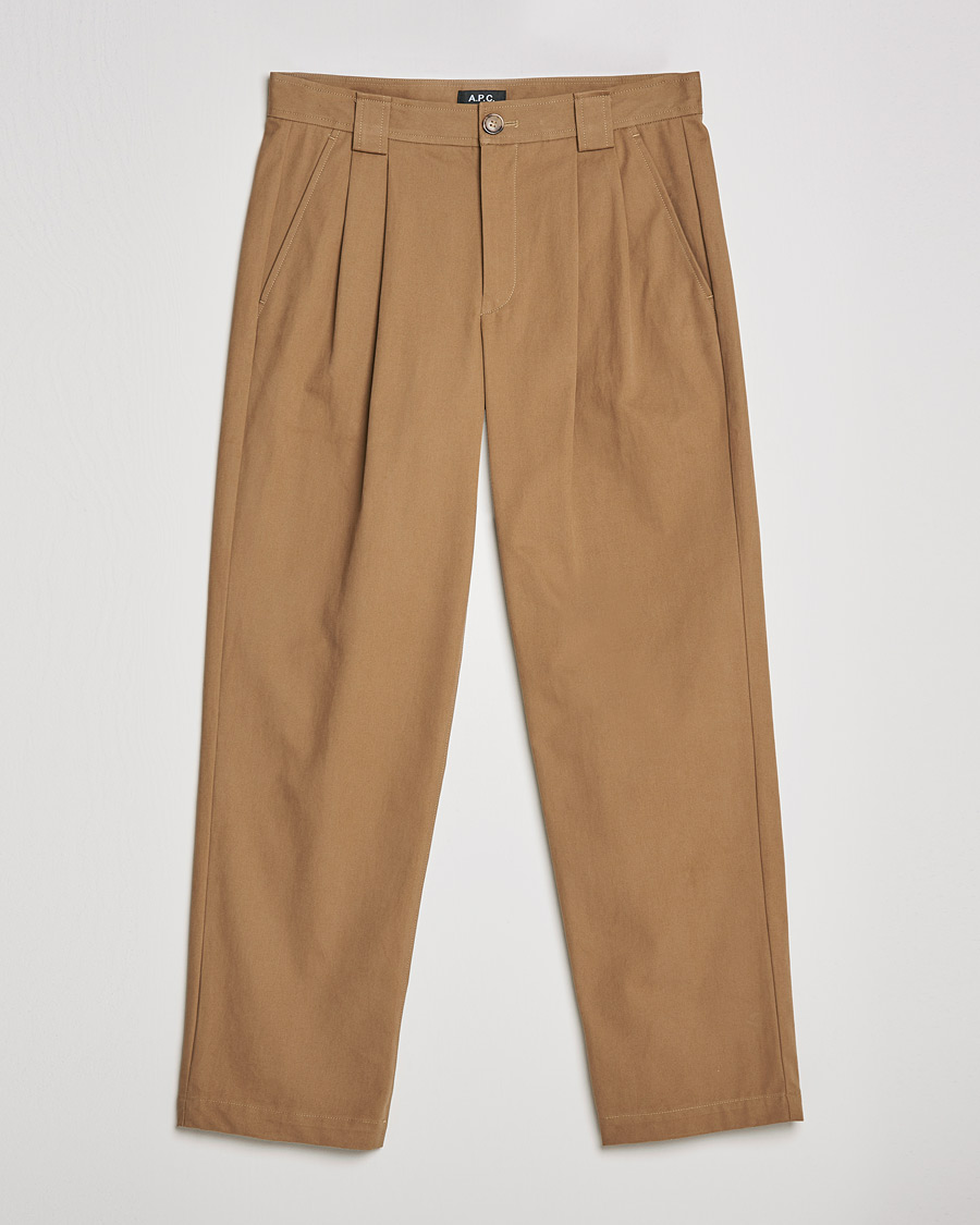 Uomini | Pantaloni | A.P.C. | Eddy Pleated Chinos Tobacco