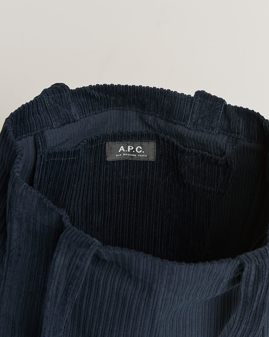 Uomini | A.P.C. Lou Corduroy Tote Bag Navy | A.P.C. | Lou Corduroy Tote Bag Navy