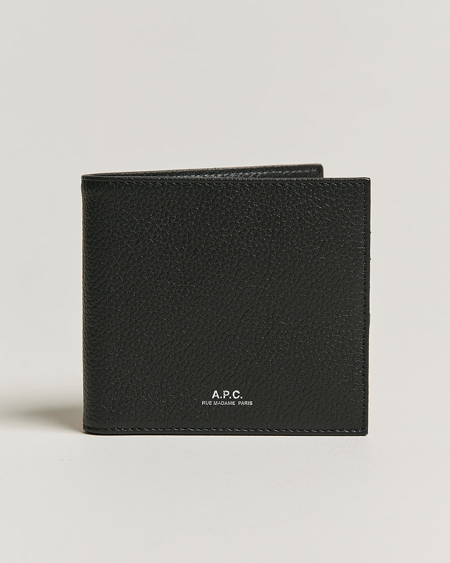 Uomini | A.P.C. Grain Leather Wallet Black | A.P.C. | Grain Leather Wallet Black