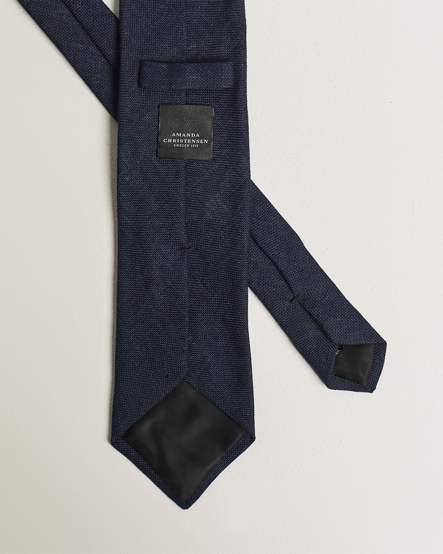Uomini | Cravatte | Amanda Christensen | Amanda ChristensenHopsack Linen 8cm TieNavy