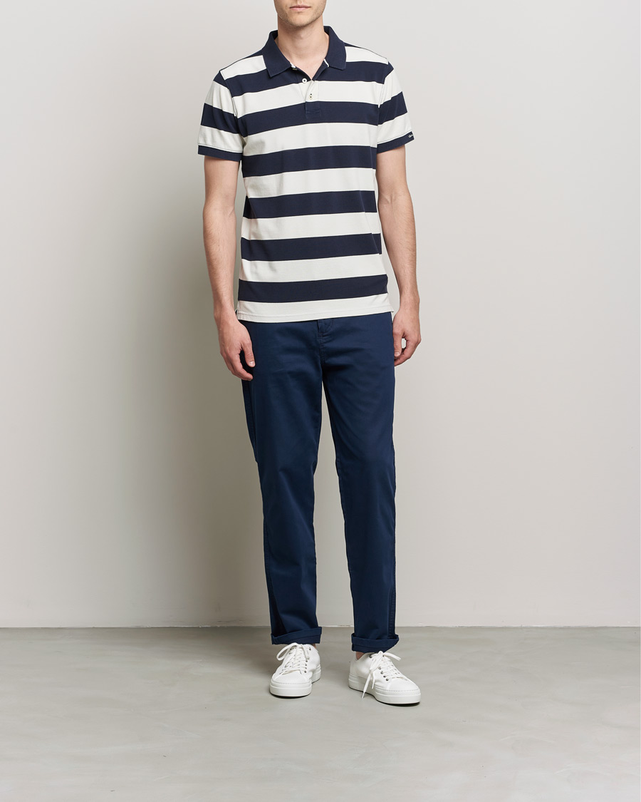 Uomini | Polo | GANT | Barstriped Polo Navy/White