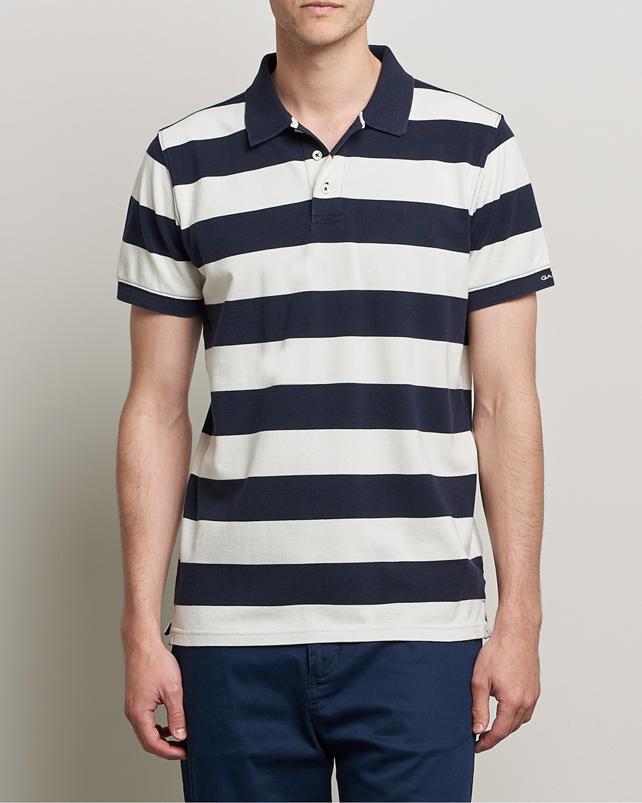 Uomini | Polo | GANT | Barstriped Polo Navy/White