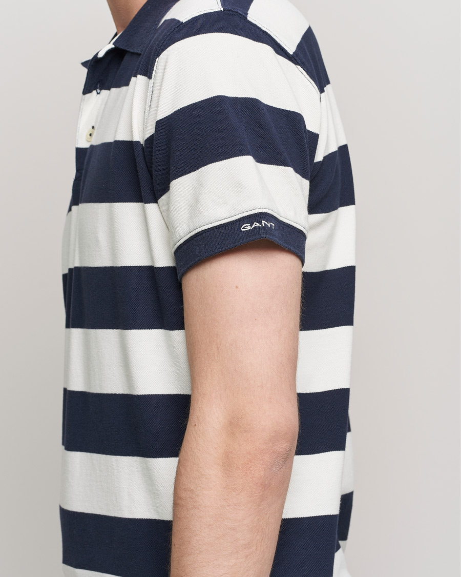 Uomini | Polo | GANT | Barstriped Polo Navy/White