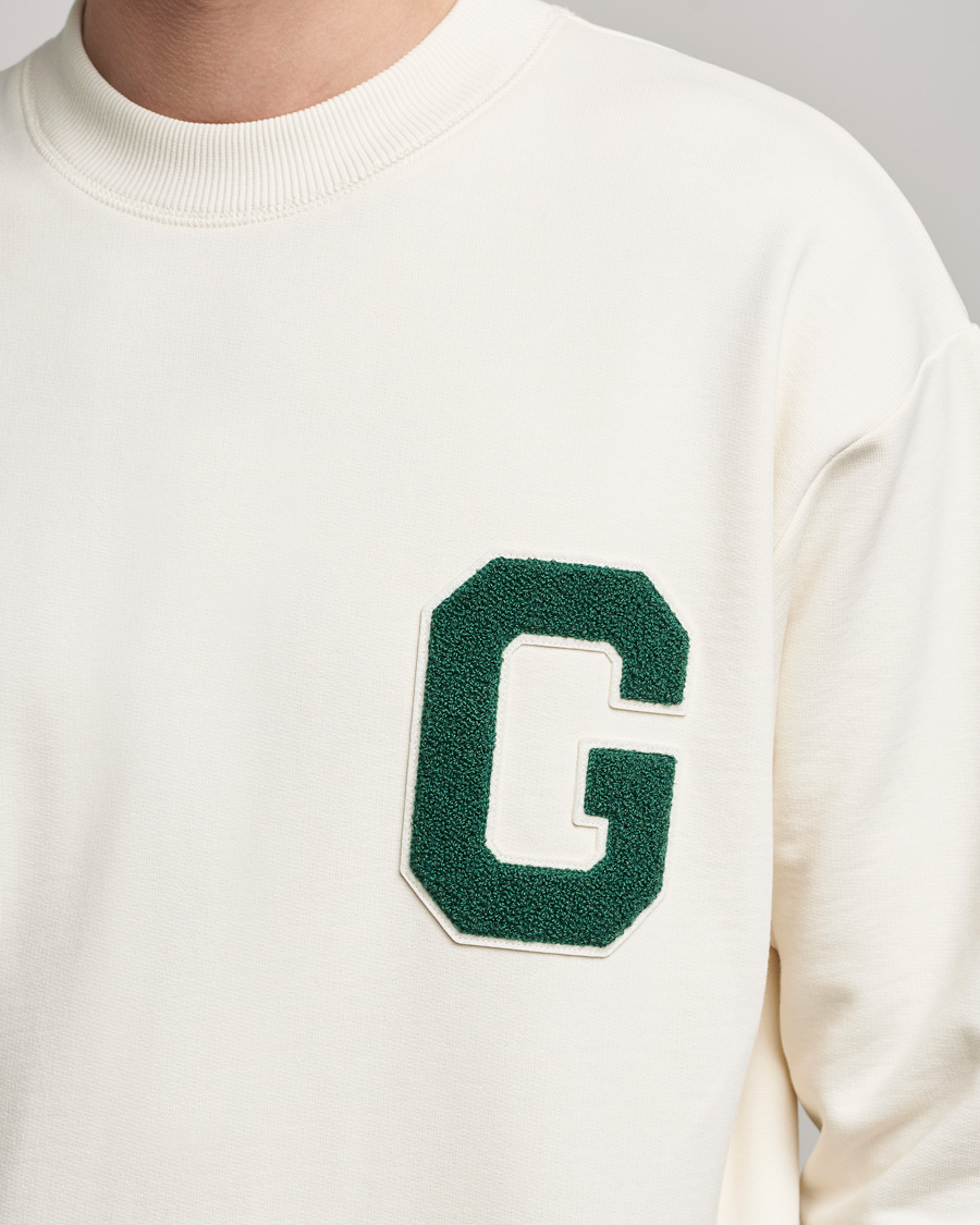 Uomini | Maglieria | GANT | College G Crew Neck Sweatshirt Creme