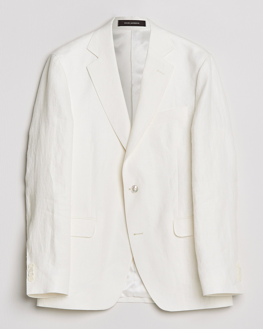 Uomini | Blazers | Oscar Jacobson | Fogerty Linen Blazer White