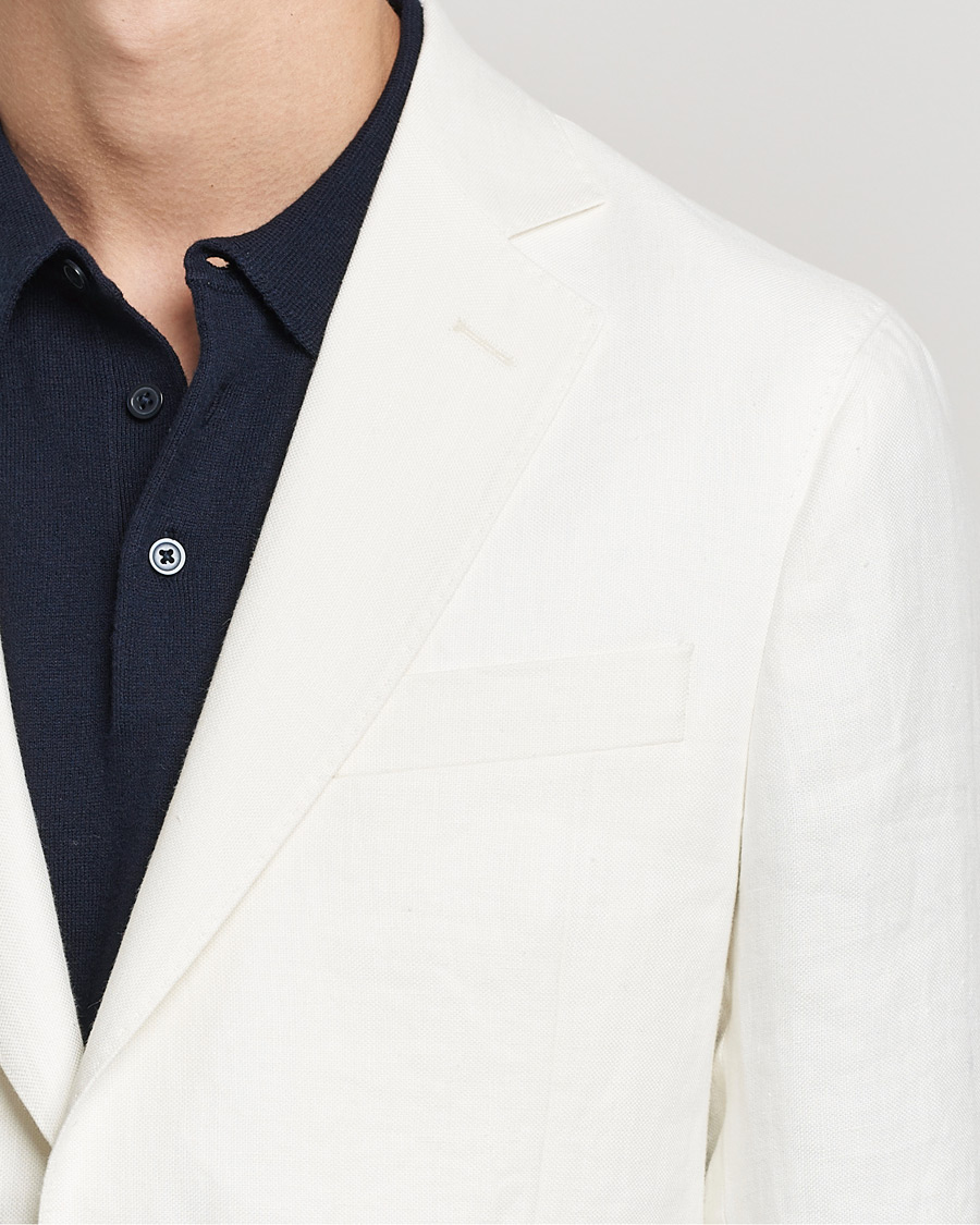 Uomini | Blazers | Oscar Jacobson | Fogerty Linen Blazer White