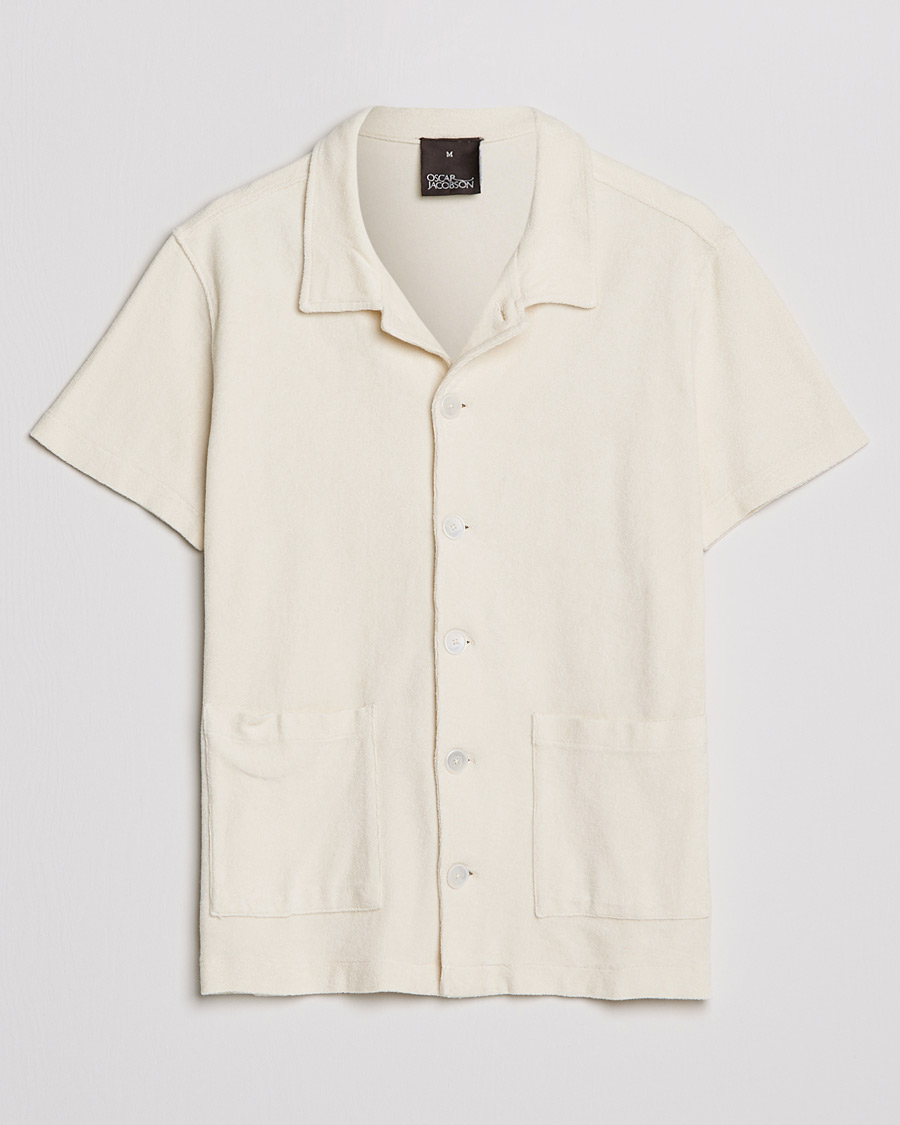 Uomini | Polo | Oscar Jacobson | Alwin Terry Short Sleeve Safari Polo Creme