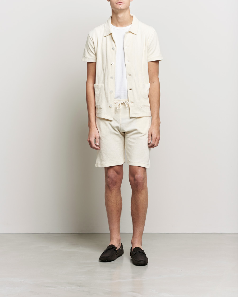 Uomini | Polo | Oscar Jacobson | Alwin Terry Short Sleeve Safari Polo Creme