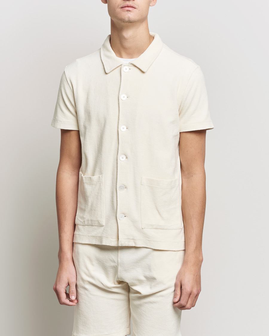 Uomini | Polo | Oscar Jacobson | Alwin Terry Short Sleeve Safari Polo Creme